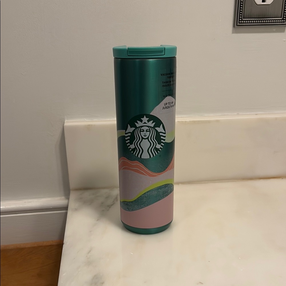 Starbucks Teal and Pink Travel Mug